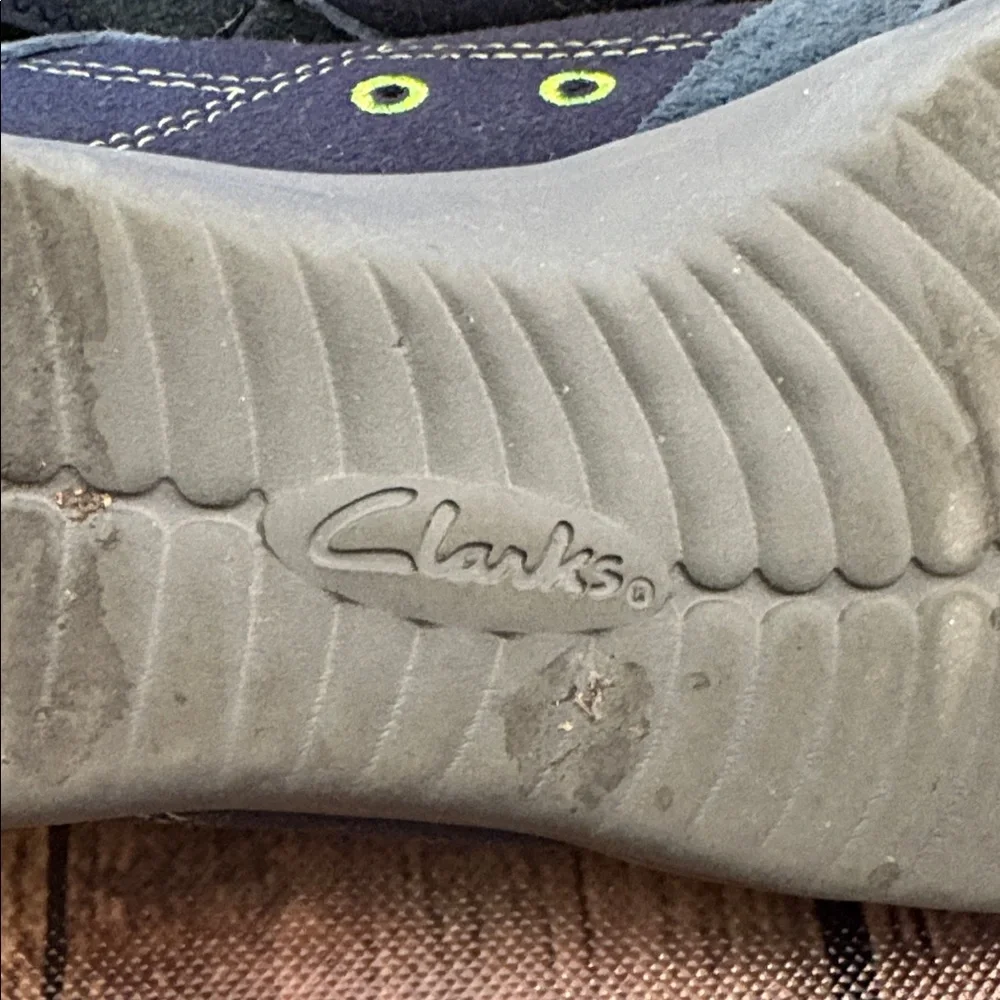Clarks Blue Sneakers with Lime Highlights Sz 7.5